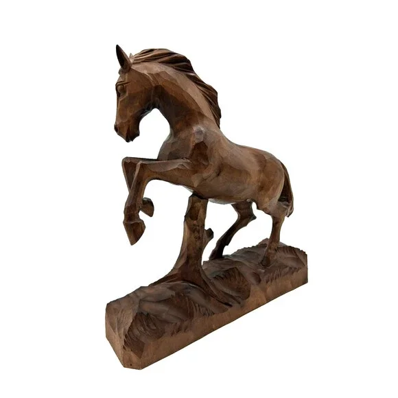 Vintage Antique Hand Carved Wooden Horse 10.5" tall - Picture 10 of 11
